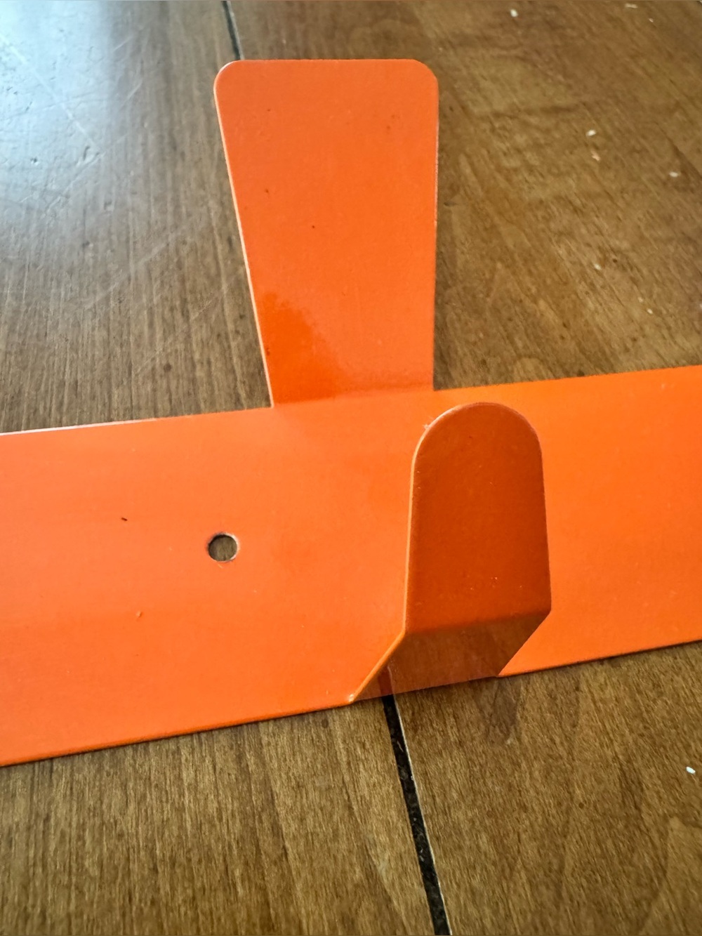 Midcentry Modern Orange Magnatic Metal Wall Hook Rail “Line and Sinker”